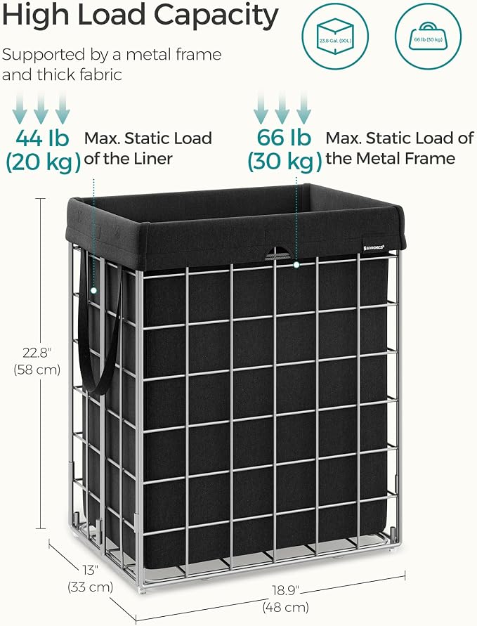 SONGMICS Laundry Hamper, Collapsible, 24 Gal. (90L) - Image 5