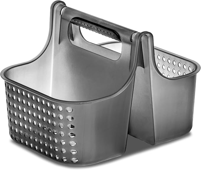 madesmart Shower Tote with Soft Grip Handle, Smoke by madesmart%C2%AE