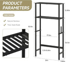 Over The Toilet Storage,2-Tier Bamboo Bathroom Shelf with Paper Holder - Image 3