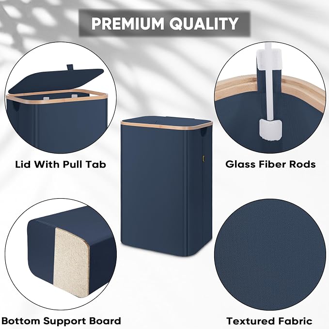 BALEINE 70L Laundry Hamper with Lid, Large Laundry Basket Bin - Image 3