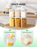Ankou Food Storage Container Sets, 2.8 Qt *2+ 4.2 Qt *4 Airtight Canisters with Lids and 130ml Scoop, BPA-Free Plastic Pantry Containers for Flour, Sugar, Rice - Image 4