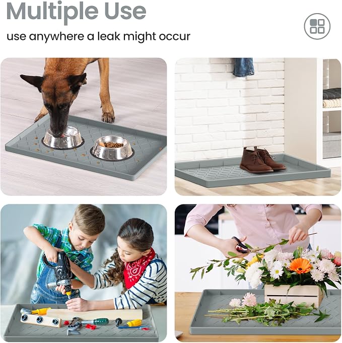 Mateeylife Under Sink Mat Kitchen Waterproof，Silicone Sink Tray 22"X31" - Image 4