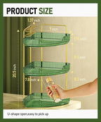 EUHOME 3-Tier Corner Bathroom Counter Organizer Makeup Cosmetic Storage, Tool-Free Installation Acrylic Vanity Shelf, Skin Care Organizer Perfume Tray for Countertop Bathroom, Dresser, Kitchen (Green) - Image 3