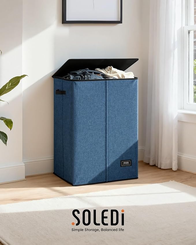 SOLEDI 130L Laundry Hamper with Lid, Large Collapsible Laundry Basket - Image 8