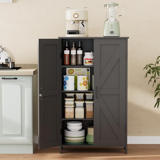 Homleke 43.3" H Farmhouse Bathroom Storage Cabinet with Adjustable Shelves - Image 9