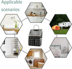 2pcs Wall Hanging Storage Bag,Wall Hanging Organizer Bags with Pockets, Wall Organizer Storage for Dormitory Bathroom Bedroom Kitchen(Black Grid), 0229-xmbsometeth - Image 4