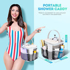 EUDELE 2 Pack Mesh Shower Caddy Portable for College Dorm Room Essentials, Shower Caddy Dorm with 9-Pocket Large Capacity,Shower Bag for Beach,Swimming,Gym - Image 4