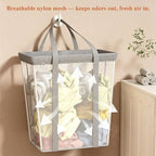 2 Pack Collapsible Laundry Hamper Mesh Laundry Caddy 64L Large Capacity - Image 5