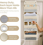 Over the Door Organizer 4 Shelves & 4 Side Pockets, Hanging Door Storage - Image 3