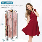 50" All Clear Garment Bags for Hanging Clothes, 4" Gusseted Suit Bags for Closet Storage, Plastic Garment Covers with Zipper for Coats, Jackets, Shirts, 4 Packs - Image 5