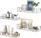 Floating Shelves Set of 4, Wood Wall Shelf, Farmhouse Shelf for Bedroom by Amoot