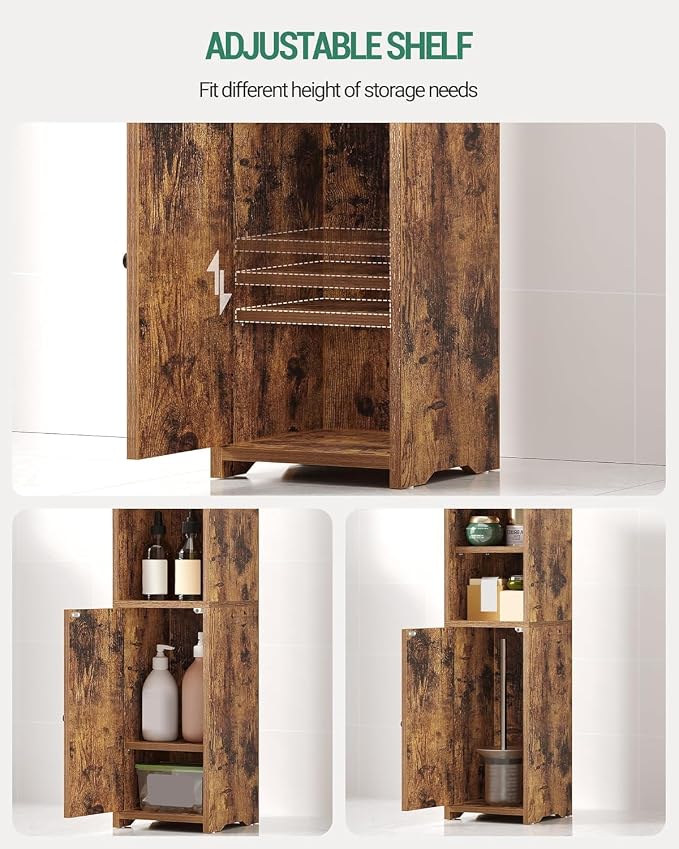 Hzuaneri Bathroom Storage Cabinet, Narrow Toilet Paper Cabinets with Doors - Image 4