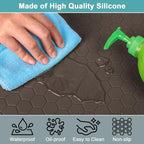 Under Sink Tray for Kitchen Waterproof, Silicone Under Kitchen Sink Mats and Protectors for 34" x 22" Cabinets, Under Sink Tray Organizer, Shelf Liner Cabinet Liner for Bathroom, Brown - Image 4