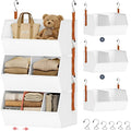 Hanging Closet Organizer Extra Large, Clothes Hanging Shelves for Closet with Divider, Collapsible Closet Storage System, Fabric Storage Bins for Home, Dorm, Rv, Sweaters, Handbags, Underwear, Sock by DiMJ