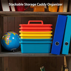 12 Pack Classroom Caddy, Plastic Caddies with Handle & Removable Dividers - Image 6