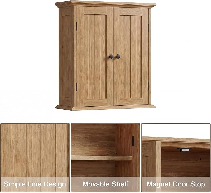 ChooChoo Bathroom Wall Cabinet with 2 Doors, Over The Toilet - Image 4