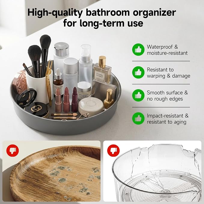 2PCS 9.8" Black Metal Lazy Susan Turntable Organizer - Image 4