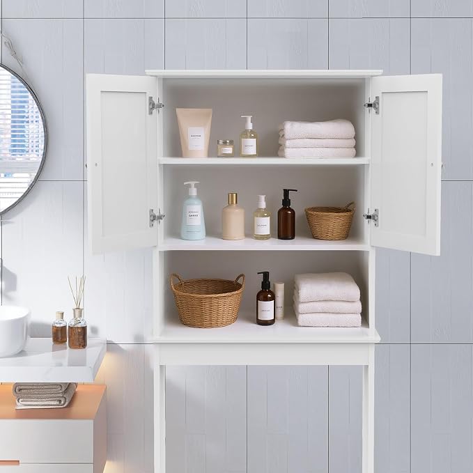 Over Toilet Storage Cabinet with Barn Door & Adjustable Shelves - Image 6