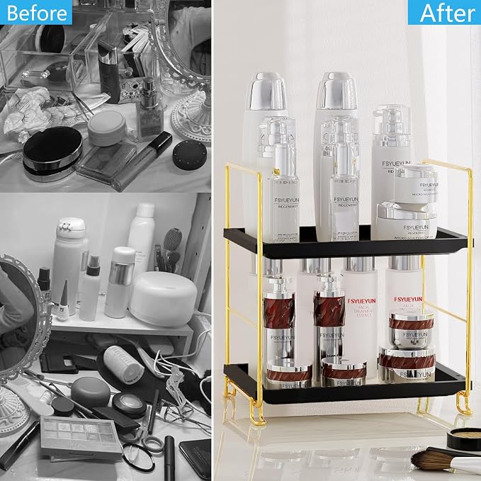 FSyueyun 2-Tier Bathroom Countertop Organizer, Makeup Organizer for Vanity - Image 4