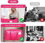 Moving Bags Heavy Duty Hot Pink – Large Packing Bags for Moving, Extra Large Storage Totes with Zippers and Handles - Image 3