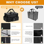 Extra Large Cleaning Caddy Bag with Built-In Support Board, Cleaning Tote Organizer with Removable Divider, Supply Carryall with Adjustable Shoulder Strap and Waist Belt for Cleaners & Housekeeper - Image 2
