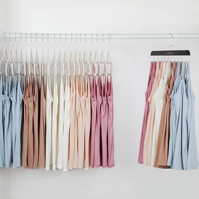 TOPIA HANGER 2 Pack Bra Hanger for Closet, Premium Wooden Tank Top Hangers - Image 2
