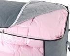 combocube Comforter Storage Bag, Zippered Bag with Large Clear Window and Carry Handles, Space Saver Organizers for Closet, Blanket, Pillow, Quilt, Bedding, Clothes (4Pcs Grey Large) - Image 3