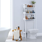 UTEX Over The Toilet Storage Shelf, 3-Tier Bathroom Organizer, White - Image 7