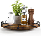 AMH 12-Inch Farmhouse Oak Lazy Susan Organizer, Walnut Finish by AMH