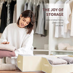 Homsorout Trapezoid Closet Shelf Organizer - Large Baskets for Organizing, Fabric Storage Box for Shelves, Cube Storage Bins for Clothes, Books, Blankets, 3 Pack, Beige - Image 5