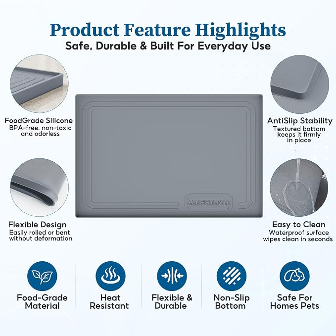 Waterproof Under Sink Mat 34"x22", Silicone Mat, Dark Gray - Image 5