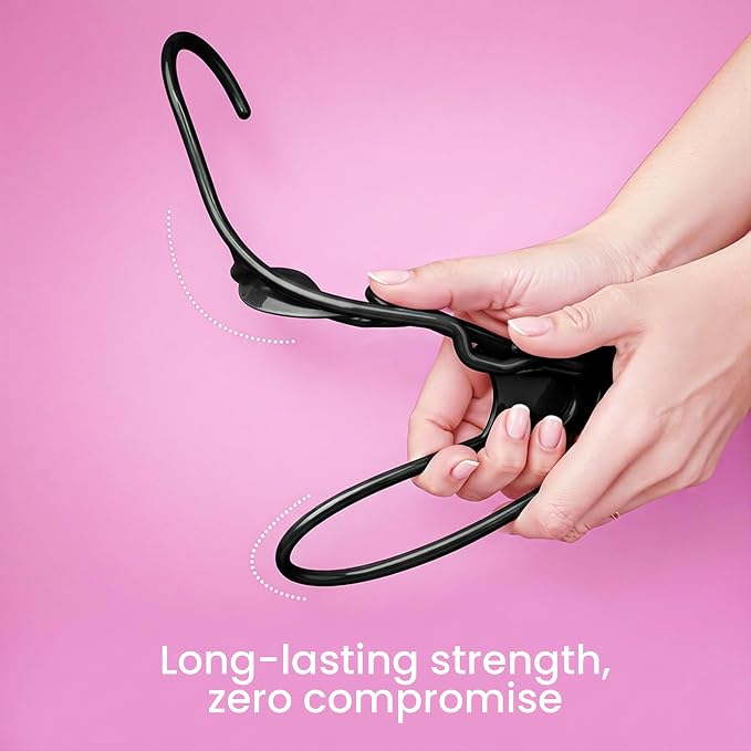 Utopia Home Plastic Hangers 50 Pack – Space Saving Clothes Hanger Black | Durable & strong | Closet organizer & storage | Ideal for apartments, dorms & stocking stuffers - Image 4