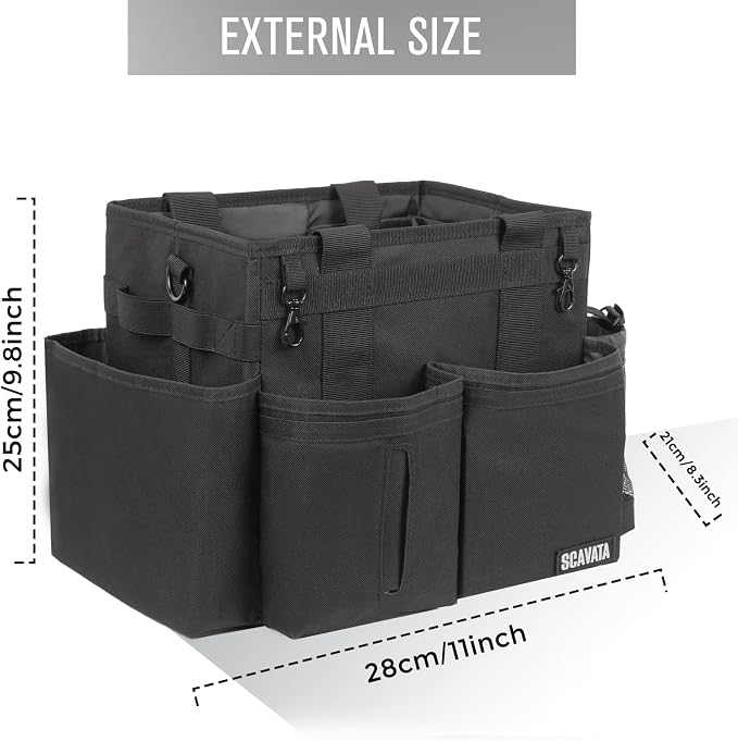 SCAVATA Compact Wearable Cleaning Caddy with Handle & Shoulder Straps - Image 5