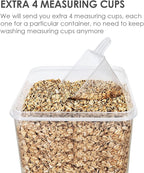 Vtopmart Extra Large Tall Airtight Food Storage Containers, 4 Pieces 5.9qt/6.5L Plastic PBA Free Kitchen Pantry Canister for Spaghetti, Flour and Baking Supplies, with 24 Labels, Black (Pack of 2) - Image 5