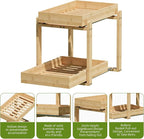 APRTAT 2 Pack Bamboo Under Sink Organizer, 2-Tier Pull Out Storage Drawers - Image 6