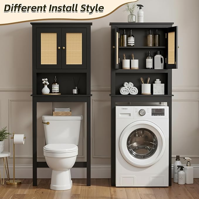 Over Toilet Storage Cabinet with Barn Door & Adjustable Shelves - Image 3