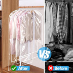 BALEINE 12PK Clear Garment Bags for Hanging Clothes, 60" Dress Suit Bag - Image 6