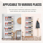 Windyun 1 Pcs 40 Pocket Over the Door Shoe Organizer Hang,Gray and White - Image 7