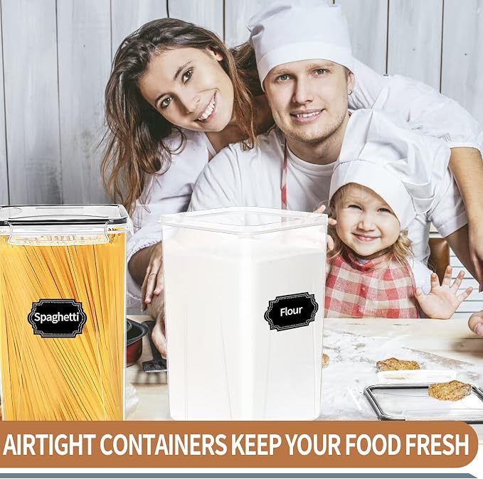 4pcs Large Tall Airtight Food Storage Containers with Lids - 6.5L / 5.9qt - Image 6