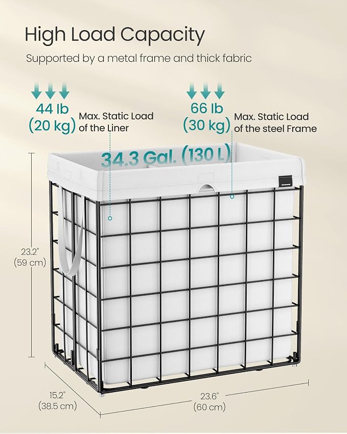 SONGMICS Laundry Hamper, Collapsible, 34.3 Gal. (130L) - Image 5
