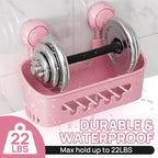 LEVERLOC Shower Caddy Suction Cup Set Shower Organizer & Soap Holder, Pink - Image 3