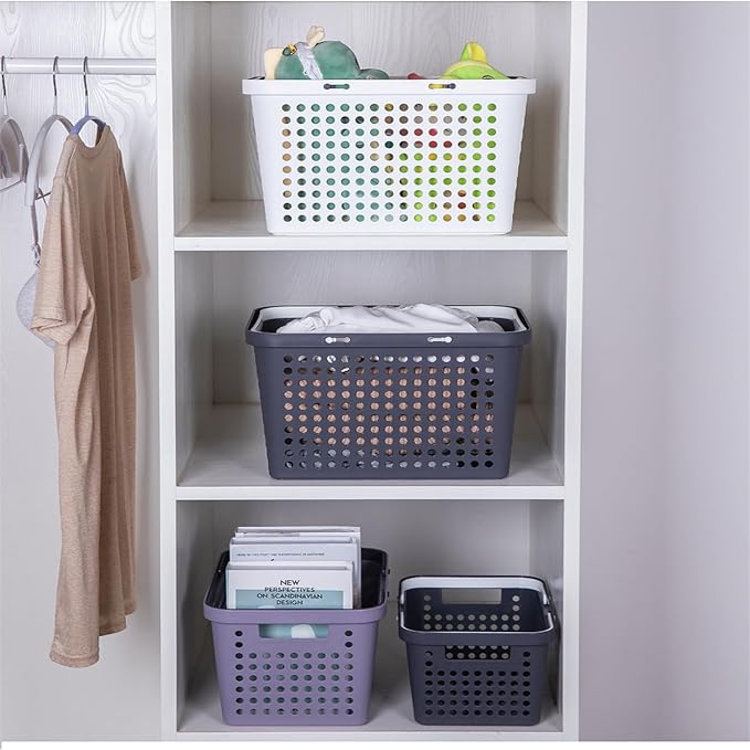 Plastic Shower Caddy Basket with Handles, Cleaning Supply for Dorm, School, Camping, Travel, Bathroom (white 2 pack) - Image 5