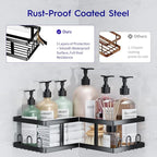 Youvip Shower Caddy Corner No Drilling-Adhesive, Shower Shelves-Rustproof - Image 2