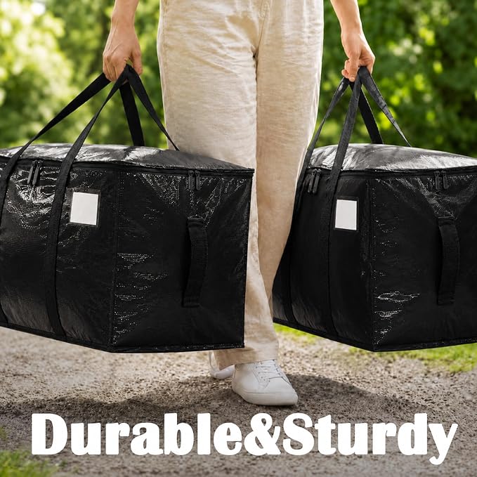 Songrey Extra Large Heavy Duty Moving Bags, 6 Pack, Black - Image 6