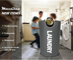 Maxsilan 90L Large Laundry Basket Bag, Collapsible Tall Hamper, Dark Grey - Image 2
