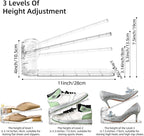 Shoe Slots Organizer,Elephant Shoe Rack Stable and Thick,Clear Shoe Stacker with 3 Adjustable Level for Sneakers Display (Transparent - Silver, 20Pack) - Image 4