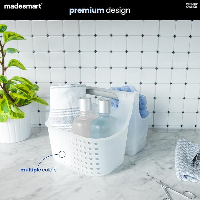 madesmart Shower Tote with Soft Grip Handle, Smoke - Image 5