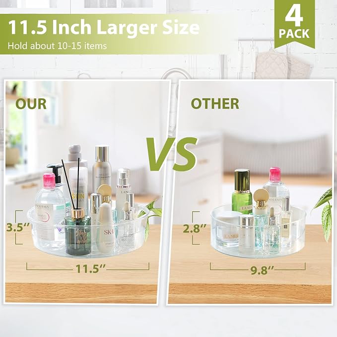 Guzon 2 Pack Lazy Susan Turntable, 11.5" Rotating Organizer with Handles - Image 5