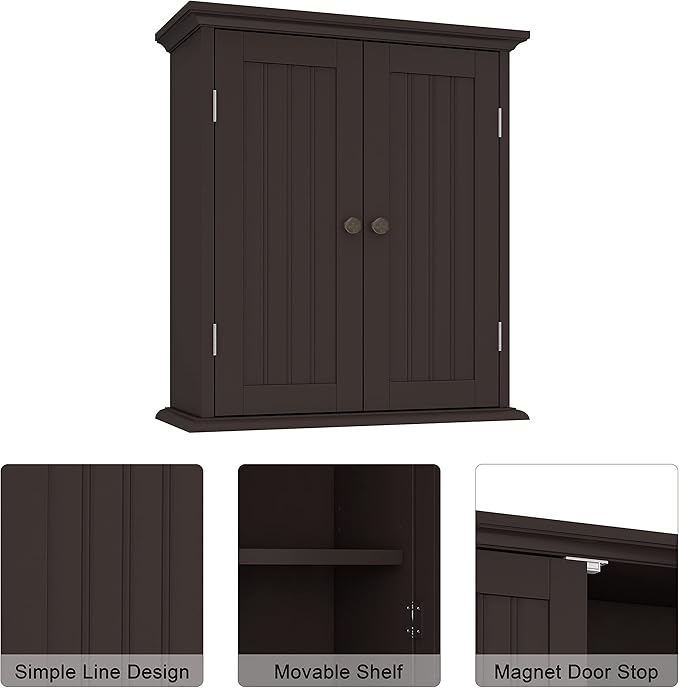 ChooChoo Bathroom Wall Cabinet with 2 Doors, Over The Toilet - Image 4