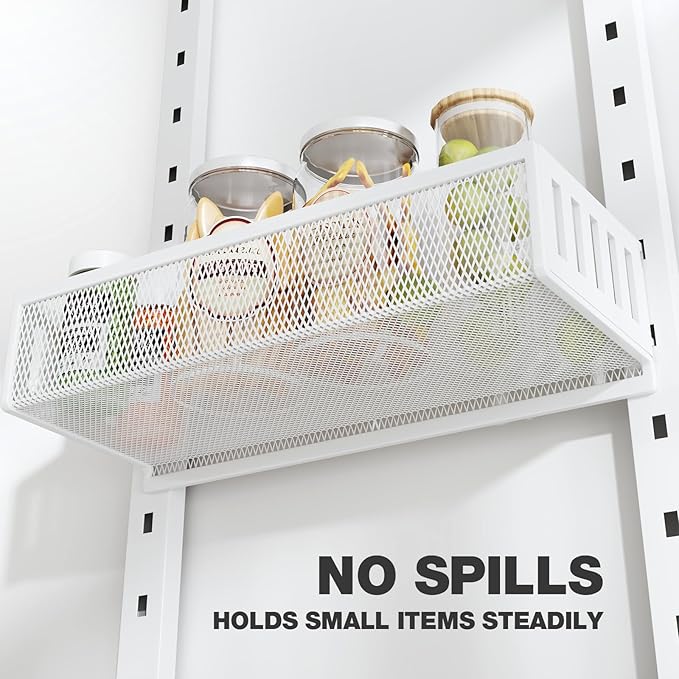 Pantry Door Organizers and Storage, 6-Tier Large Metal Heavy-Duty Frame Over the Door Spice Rack, 2 in 1 Wall-Mounted or Hanging shelf for Kitchen, Bathroom, Laundry Room, Bedroom, Closet &Nursery - Image 3